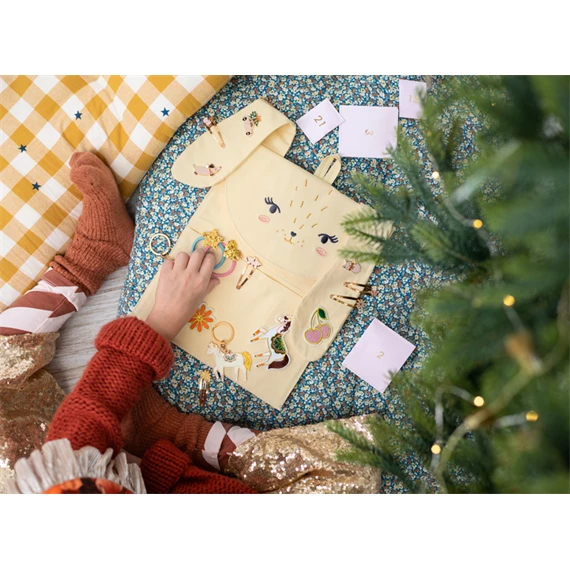 Adventi naptár töltelékkel - nyuszi szervező, mix 24x23,5 cm