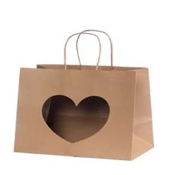 Ajándéktasak szív alakú ablakkal 22x29x10 cm S/12