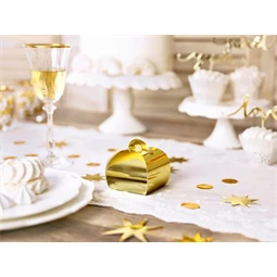 Ajándékdoboz papír 6x6x5,5 cm arany S/10