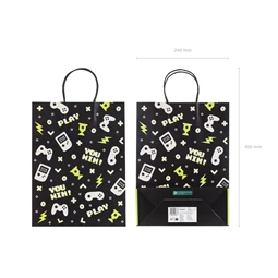 Ajándéktasak gamepad mintával 10x24x32 cm mix