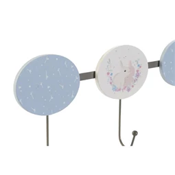 Akasztó falra, nyuszis, 3 akasztós 40x5x17 cm 2 féle