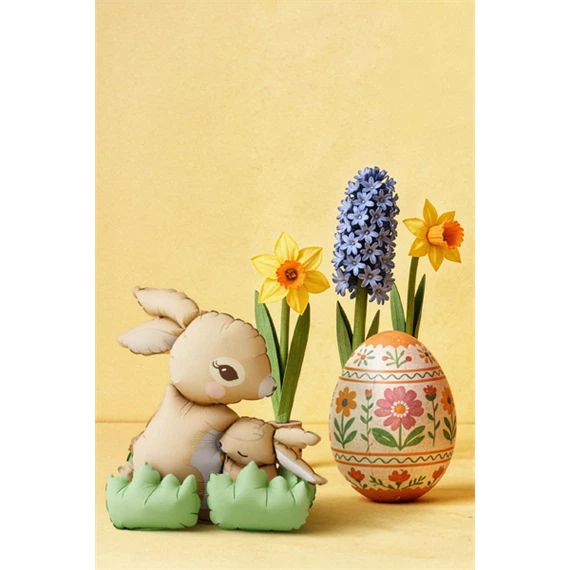 Álló lufi nyuszik fólia 51x60 cm vegyes