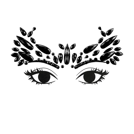 Arc dekoráció kristályok fekete 14,5x5,5 cm