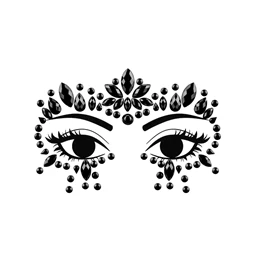 Arc dekoráció kristályok fekete 15x9 cm