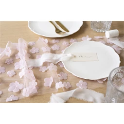 Asztali futó virágokkal világos rózsaszín 26 x 500 cm