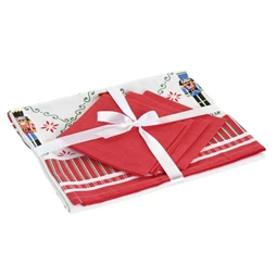 Asztalterítő szett diótörő mintával 150x150x0,2 cm S/5