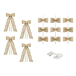 Autó dekorációs készlet masnik, zsákvászon