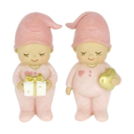 Baba szívvel, ajándékkal álló 4x4,5x10,5 cm 2 féle