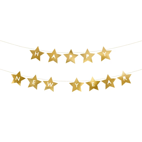 Banner boldog új évet csillagok 290x17 cm