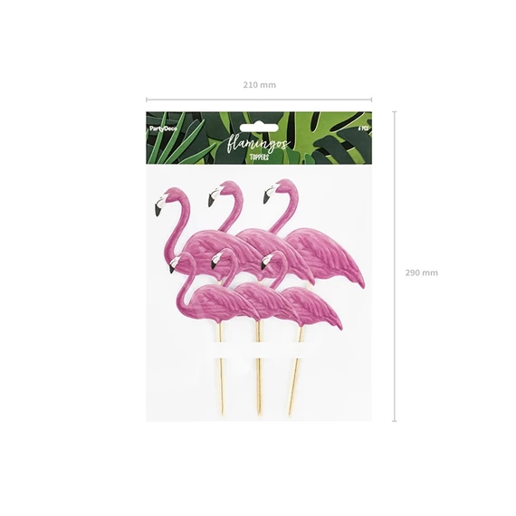 Betűző flamingós papír 15-23,5cm rózsaszín S/6