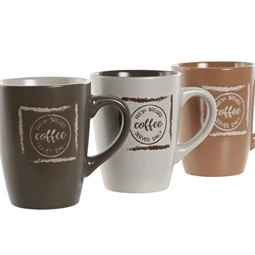 Bögre felirattal 360 ml 12x8,5x11 cm 3 féle