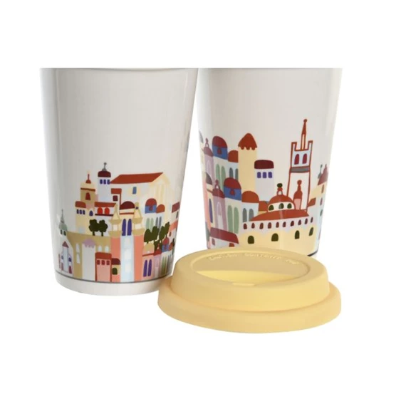 Bögre házakkal 10x10x14 cm 400 ml 2 féle