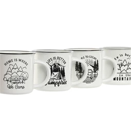 Bögre kemping 340 ml 12,5x9,3x9 cm 4 féle