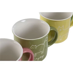 Bögre macskás 360 ml 12,5x9,8x8,5 cm 4 féle