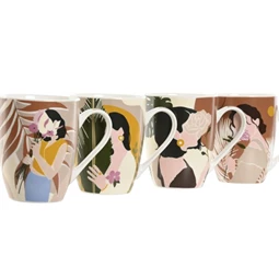 Bögre nővel 400 ml 12x8x10,5 cm 4 féle