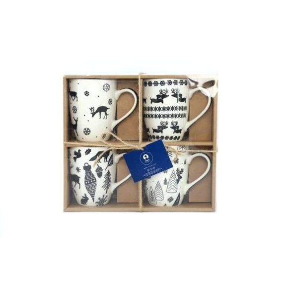 Bögre szett 8x12x10 cm 360 ml S/4