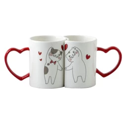 Bögre szett szivecskés 260 ml 24x8x9,5 cm S/2