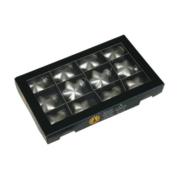Csillag 4 cm silver mat S/12