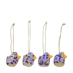 Csirke festett mintával, akasztós 5x4x5 cm 4féle