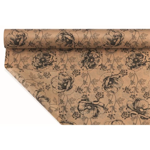 Csomagolópapír vízálló virágmintás 1x25 m