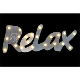 Dekoráció "Relax" felirat LED-es 41x3x16 cm