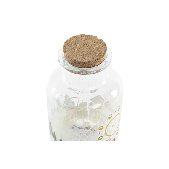 Dekoráció LED-es üveg palack 10x10x18 cm