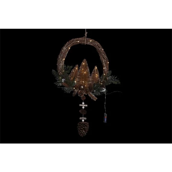 Dekoráció LED-es koszorú, akasztós 44x10x90 cm