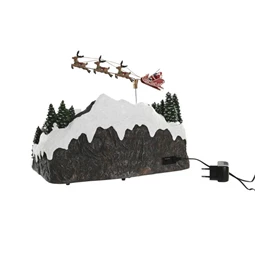 Dekoráció LED-es város zenélő, mozgó 38x17,5x29 cm