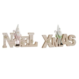 Dekoráció "Noel" és "Xmas" felirat 32x2x19 cm 2 féle