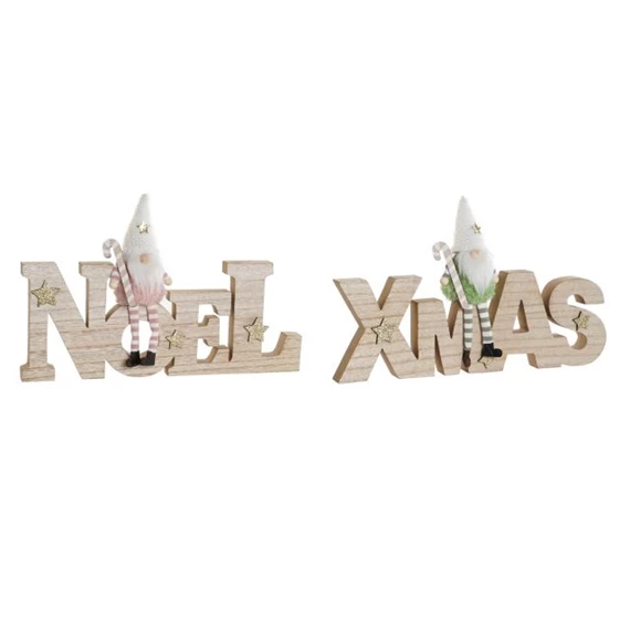 Dekoráció "Noel" és "Xmas" felirat 32x2x19 cm 2 féle