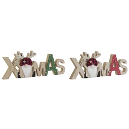 Dekoráció "XMAS" felirat 30x2x12 cm 2 féle