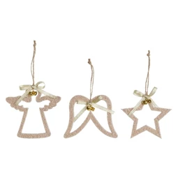 Dekoráció akasztós 11,5x0,3x11 cm 3 féle