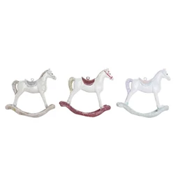 Dekoráció akasztós hintaló 8x3x8,5 cm 3 féle