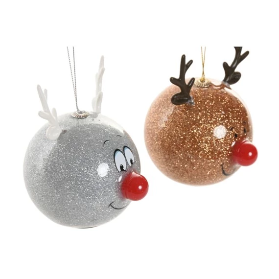 Dekoráció akasztós rénszarvas LED-es 8x9,5x10,5 cm 2 féle