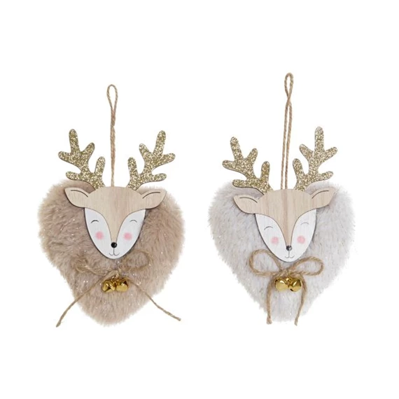 Dekoráció akasztós rénszarvas 11x4x12 cm 2 féle