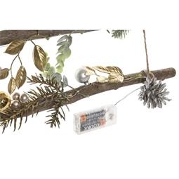 Dekoráció akasztós stilizált fenyő LED-es 58x6x80 cm