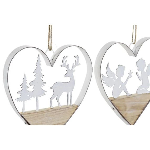 Dekoráció akasztós, szív alakú 14x2x15 cm 3 féle