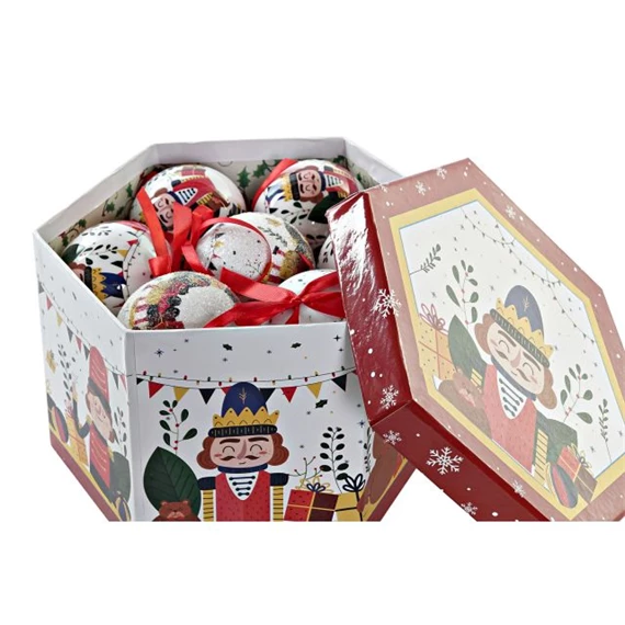 Dekoráció akasztós szett diótörő mintával 8x8x8 cm S/14