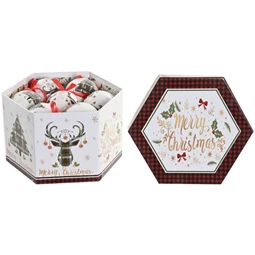 Dekoráció akasztós szett karácsonyi mintával 24x21x15,5 cm S/14