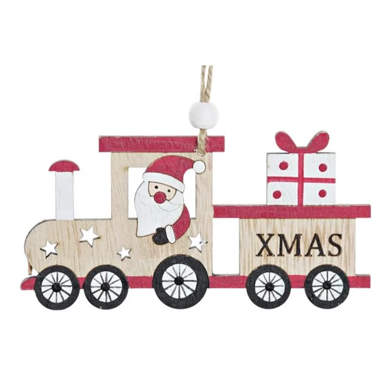 Dekoráció akasztós vonat 5,5x0,5x12 cm 2 féle