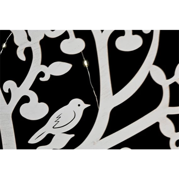 Dekoráció falra, LED-es fa minta 60x2x60 cm