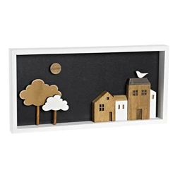 Dekoráció falra házakkal 40x3,5x20 cm