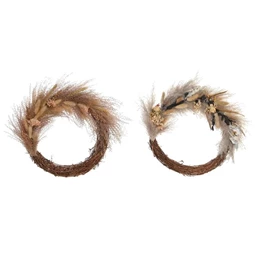 Dekoráció falra, szárazvirág dísz 33x5x33 cm 2 féle