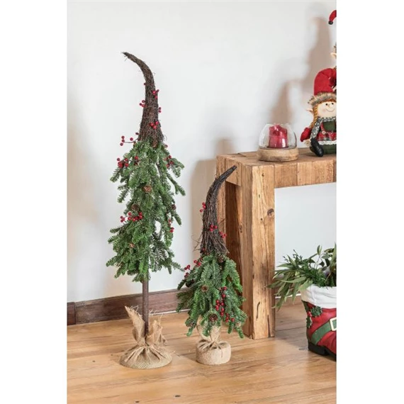 Dekoráció fenyő zsákban 25x25x76 cm
