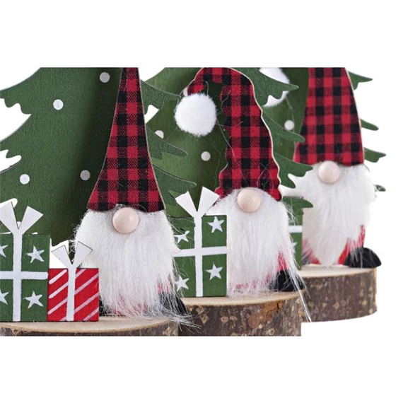 Dekoráció fenyőfa 8x8x19 cm 3 féle