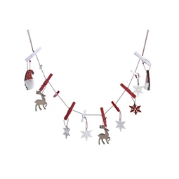 Dekoráció girland csipeszes 80x1,4x16 cm