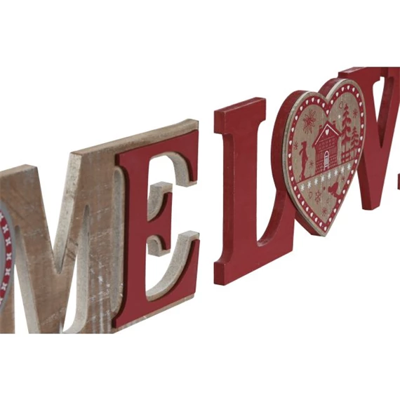 Dekoráció "Home" és "Love" felirat 40x1x12,5 cm 2 féle