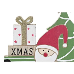 Dekoráció mikulás "Xmas" felirattal, glitteres 22x2x23,5 cm