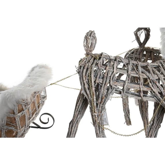 Dekoráció szett LED-es rénszarvas 60x30x37 cm S/3