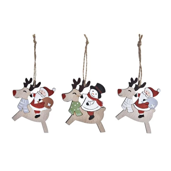 Dekoráció szett akasztós rénszarvas 21,2x1,5x8 cm S/3